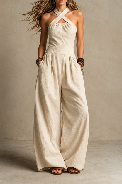 Mono Mujer Escote Cruzado Ajuste Elegante