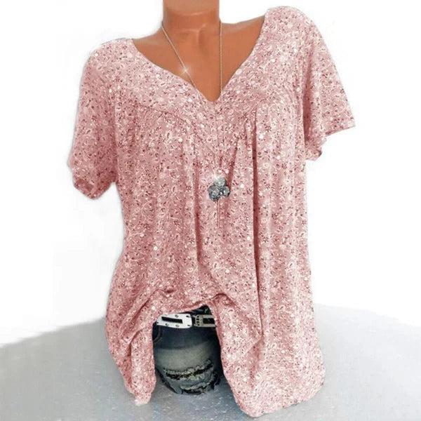Blusa Mujer Estampada Escote en V