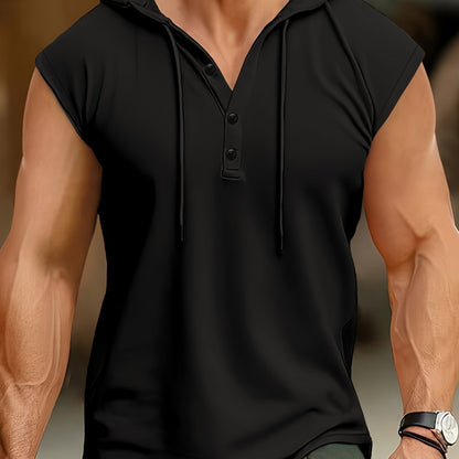 Camisa sin mangas hombre tejido transpirable con capucha