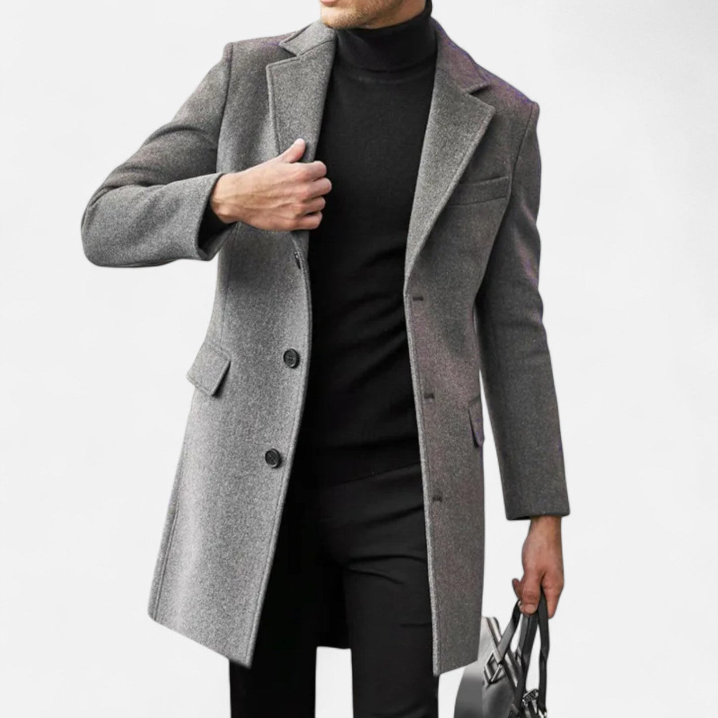 Abrigo Hombre Lana Estilo Business Casual