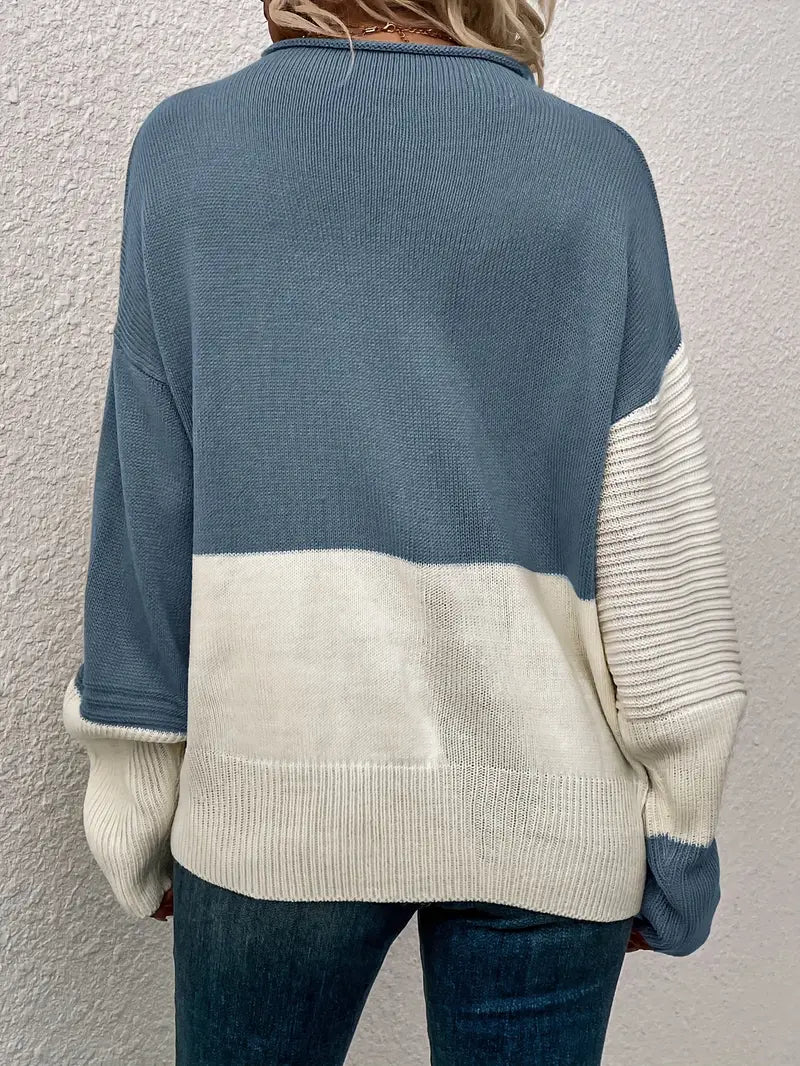 Jersey Mujer de Punto Suave Diseño Bloques