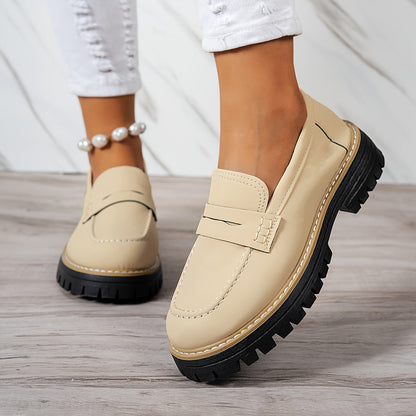 Mocasines Mujer Diseño Retro Suela Gruesa Comodos