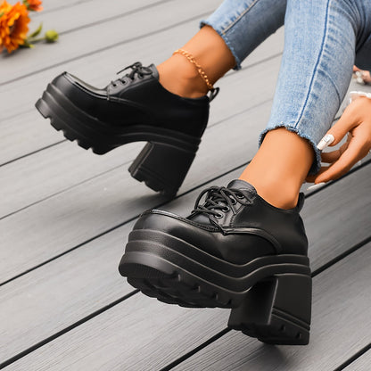 Zapatos Plataforma Mujer Tacón Ancho Diseño Chunky