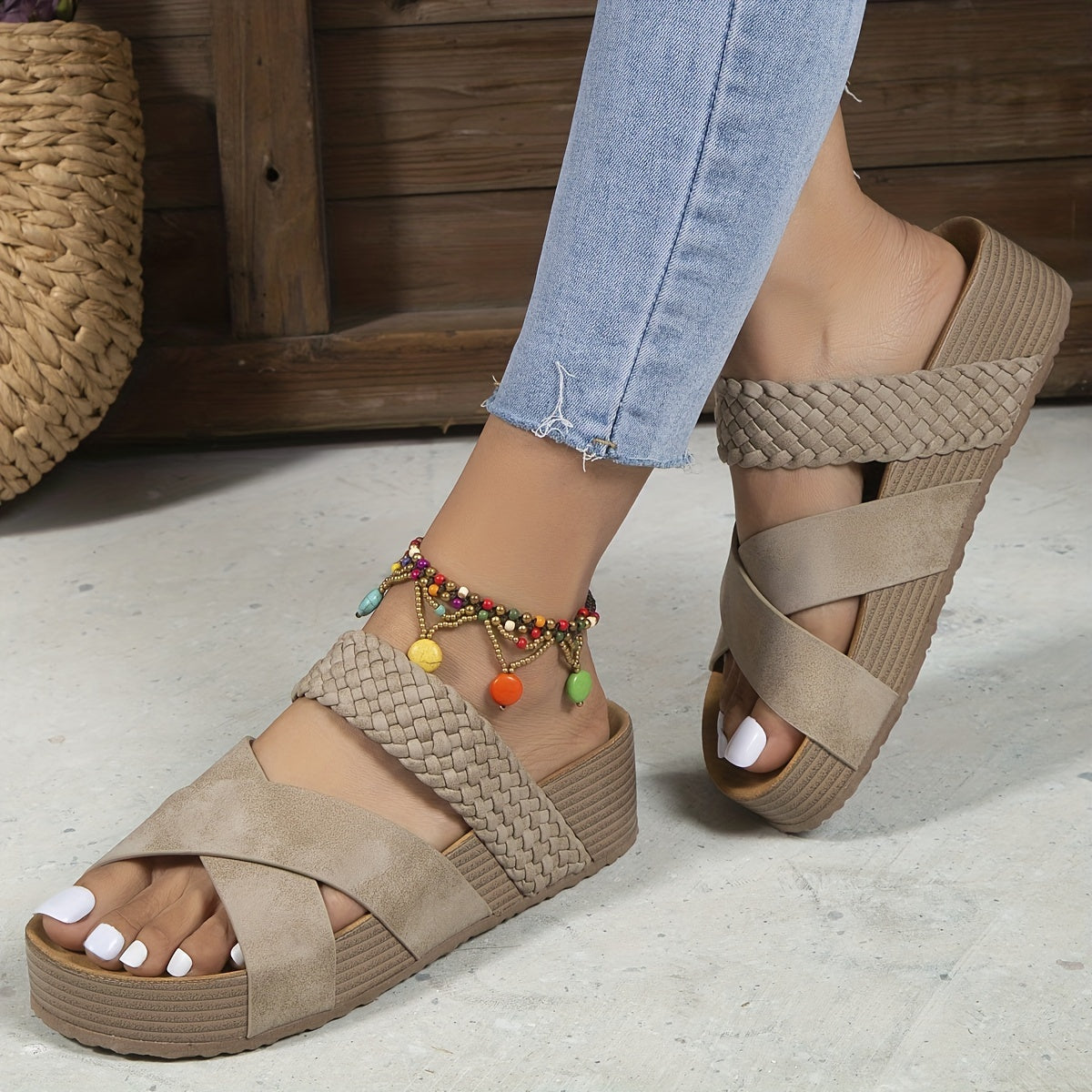 Sandalias Mujer Cuña Corcho Diseño Ligero y Cómodo