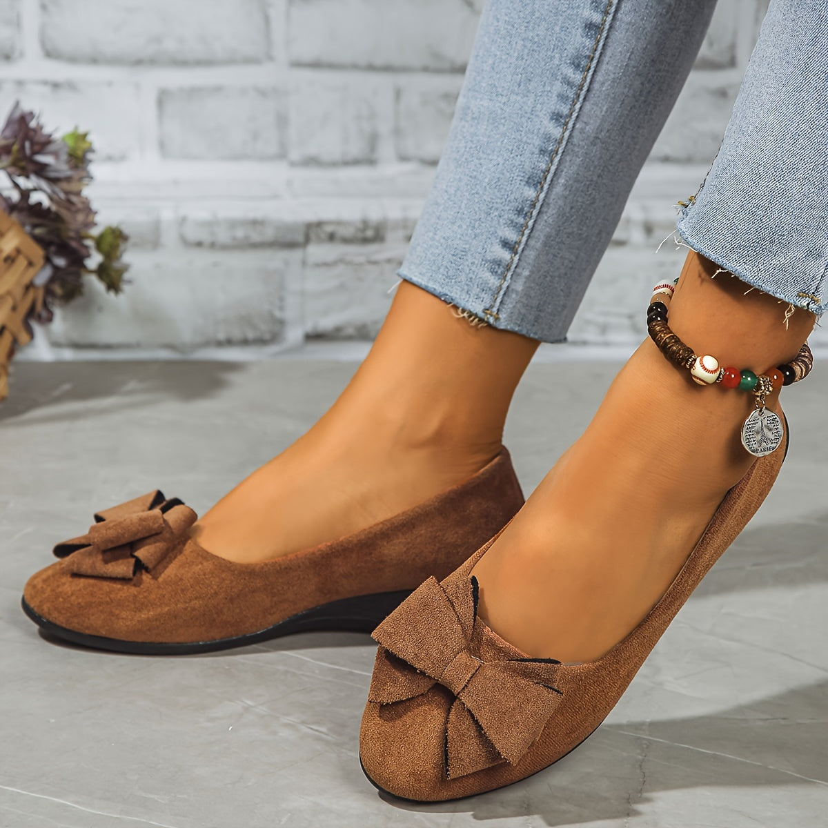 Zapatos planos mujer ortopédicos con lazo plantilla ergonómica