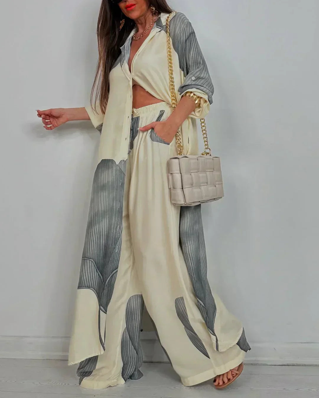 Conjunto Mujer Blusa Holgada y Pantalón Ancho - Mavetta
