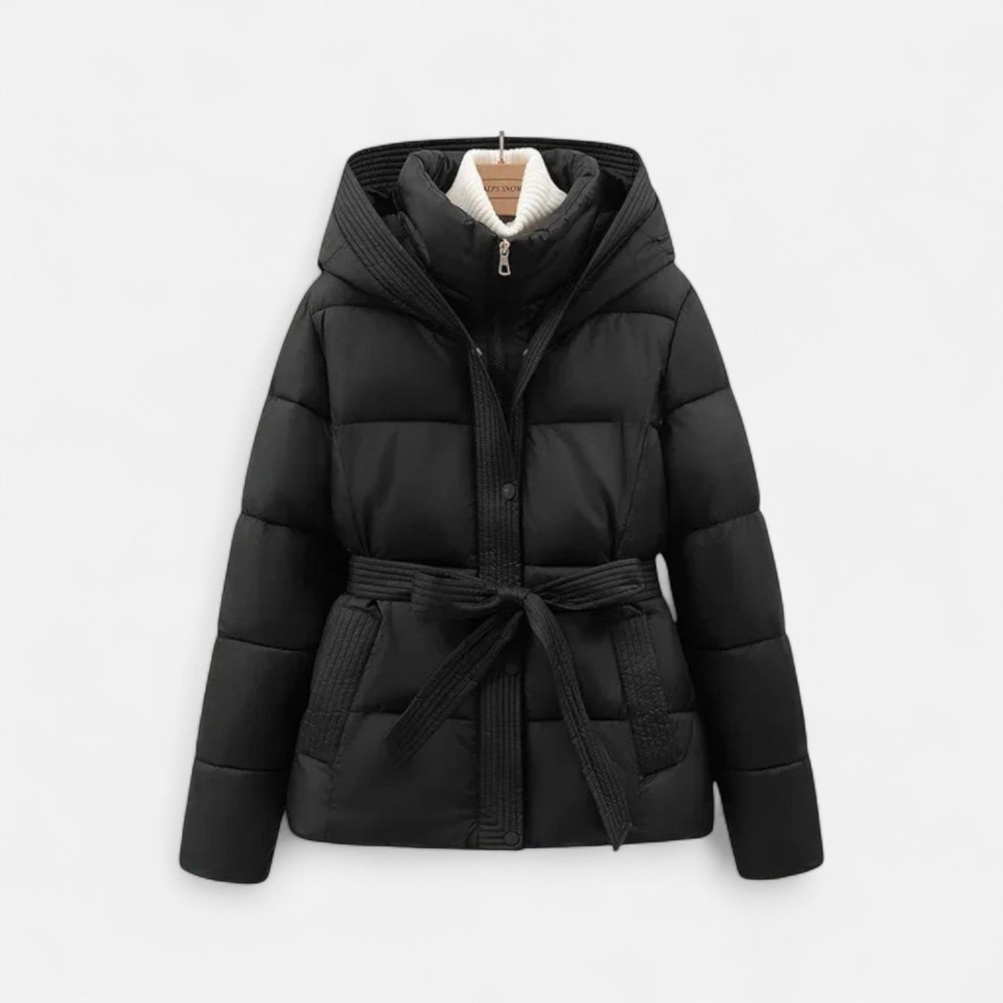 Chaqueta Mujer Acolchada Invierno Cinturón Ajustable