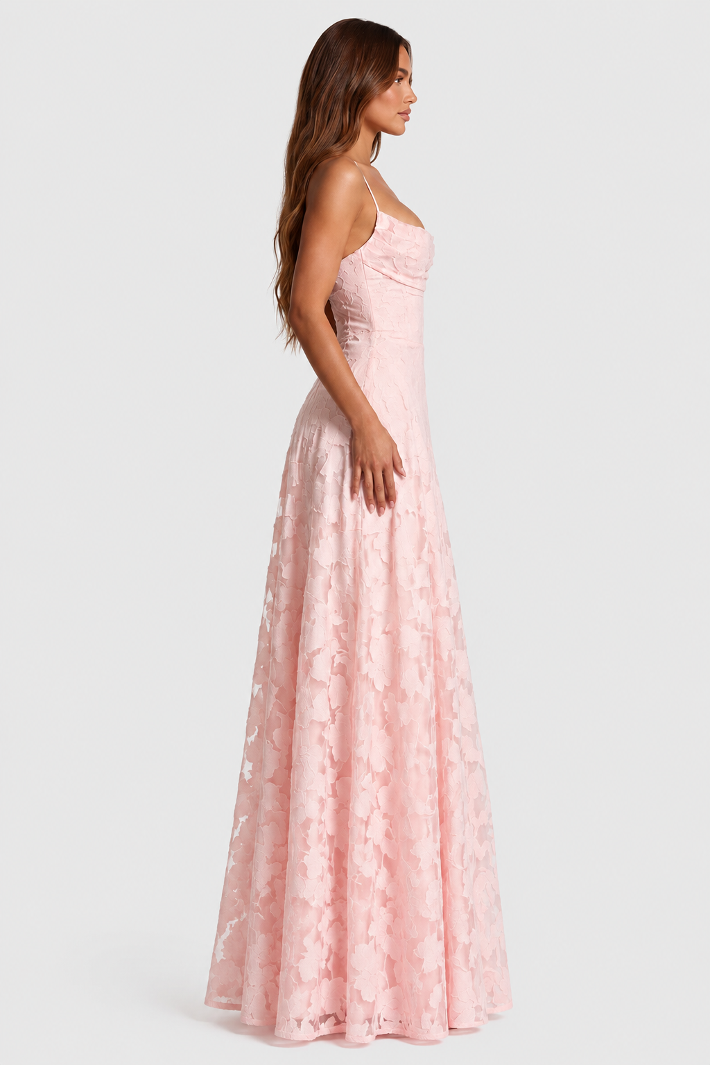 Vestido Largo Mujer de Encaje Floral Ajuste Holgado