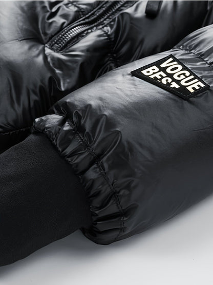 Abrigo Puffer Hombre Invierno Holgado con Capucha