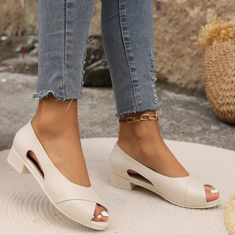 Zapatos destalonados mujer con pala abierta y tacón bajo