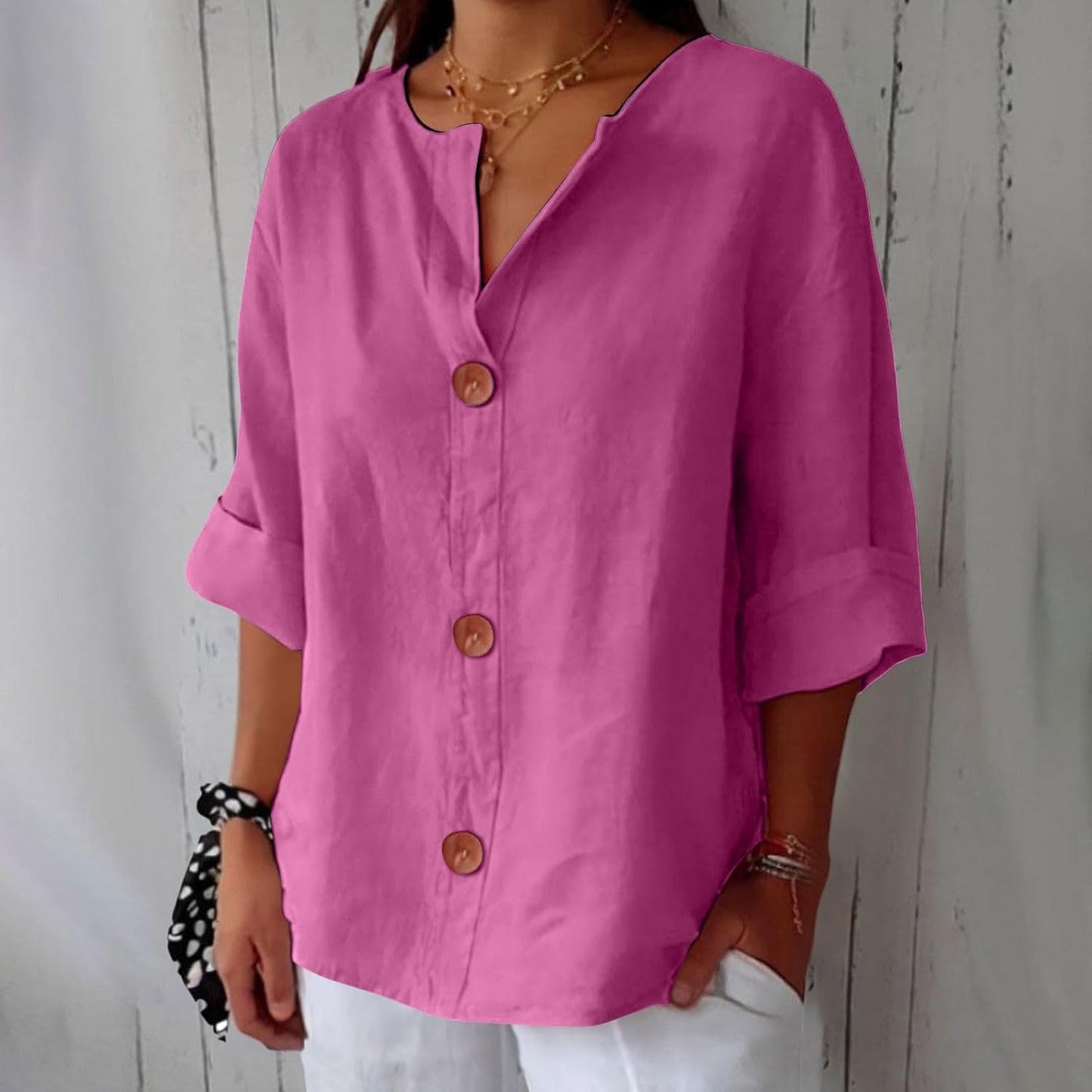 Camisa Mujer de Lino Ligera y Vaporosa