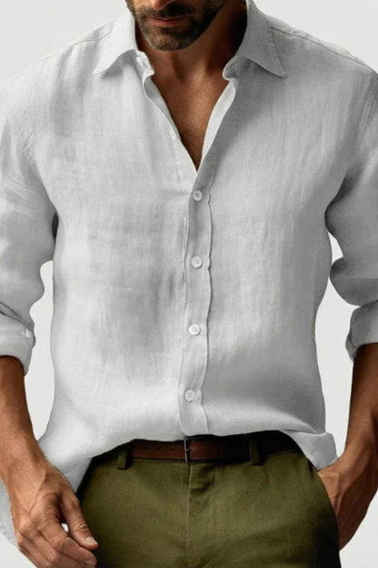 Camisa Hombre de Lino Informal Ajuste Clásico