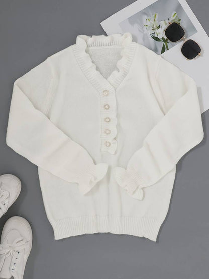 Blusa Mujer con Volantes y Botones Estilo Chic