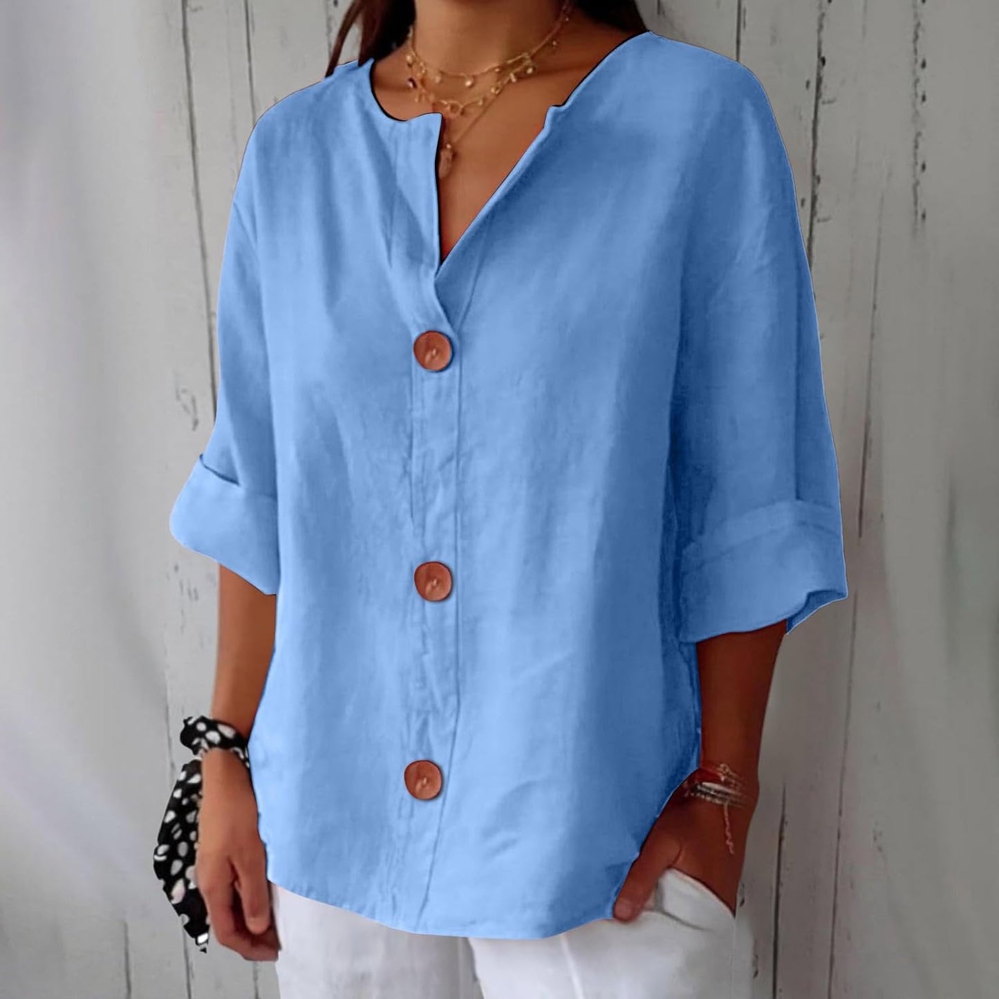 Camisa Mujer de Lino Ligera y Vaporosa