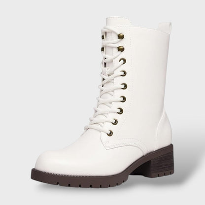 Botas Combate Mujer Cremallera Tacón Bajo