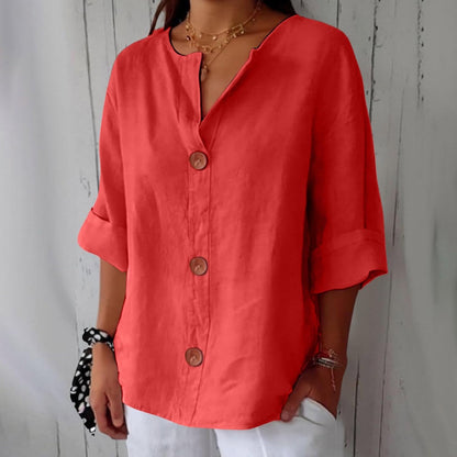 Camisa Mujer de Lino Ligera y Vaporosa