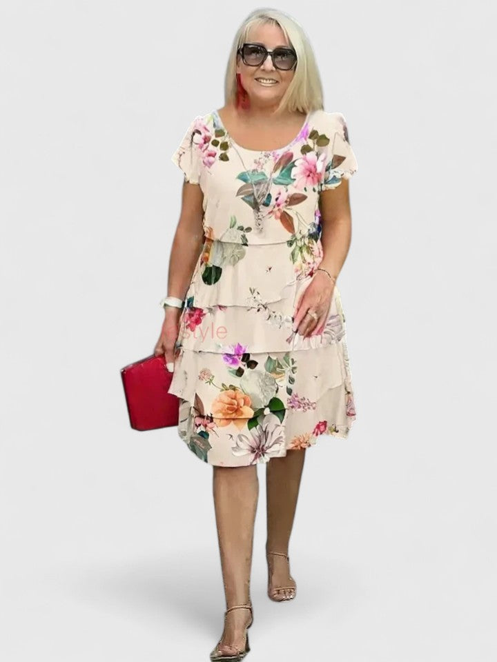 Vestido Mujer Floral con Volantes Diseño Casual