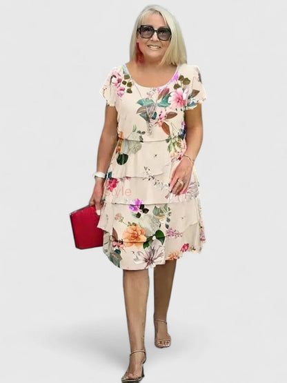 Vestido Mujer Floral con Volantes Diseño Casual