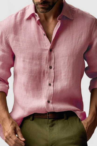 Camisa Hombre de Lino Informal Ajuste Clásico