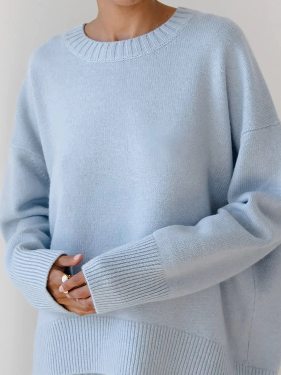 Jersey Mujer Tejido Oversize Cuello Redondo