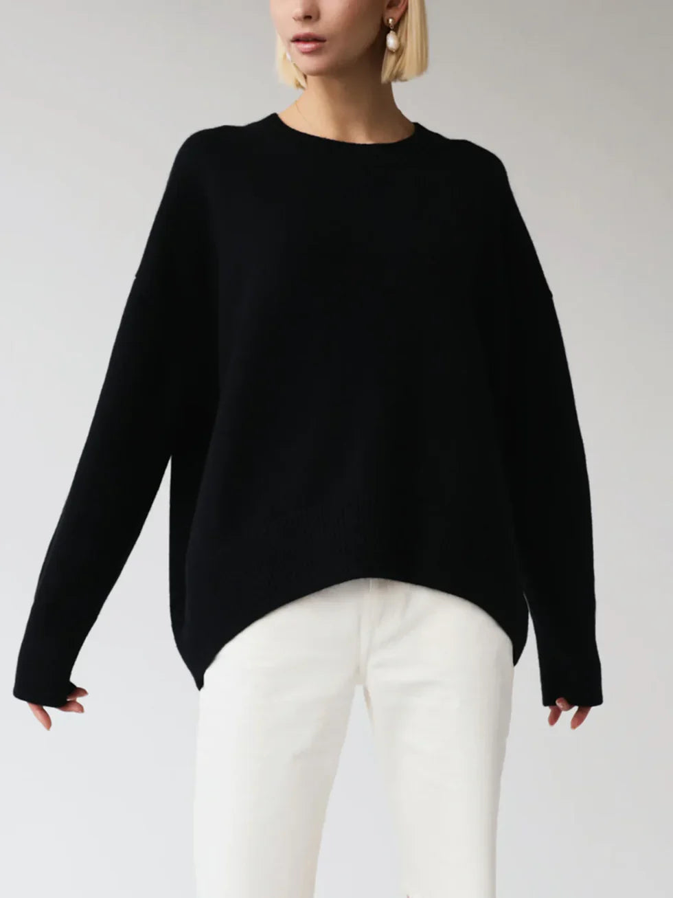 Jersey Mujer Tejido Oversize Cuello Redondo