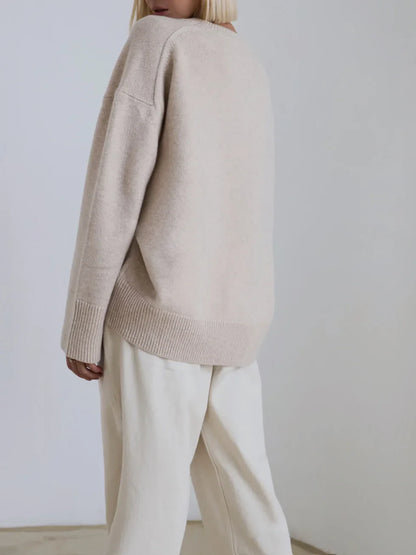 Jersey Mujer Tejido Oversize Cuello Redondo