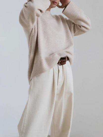 Jersey Mujer Tejido Oversize Cuello Redondo