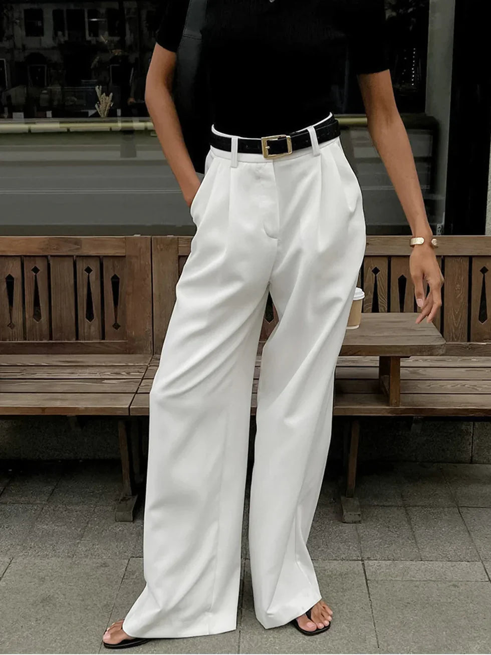Pantalones Mujer Amplios Cintura Alta - Mavetta