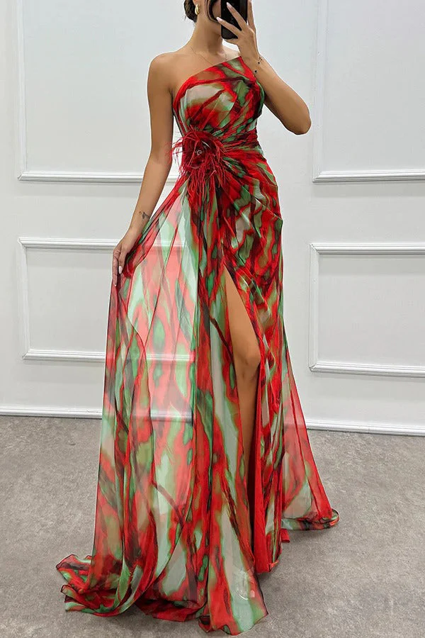 Vestido Largo Mujer Un Hombro Abertura Elegante - Mavetta