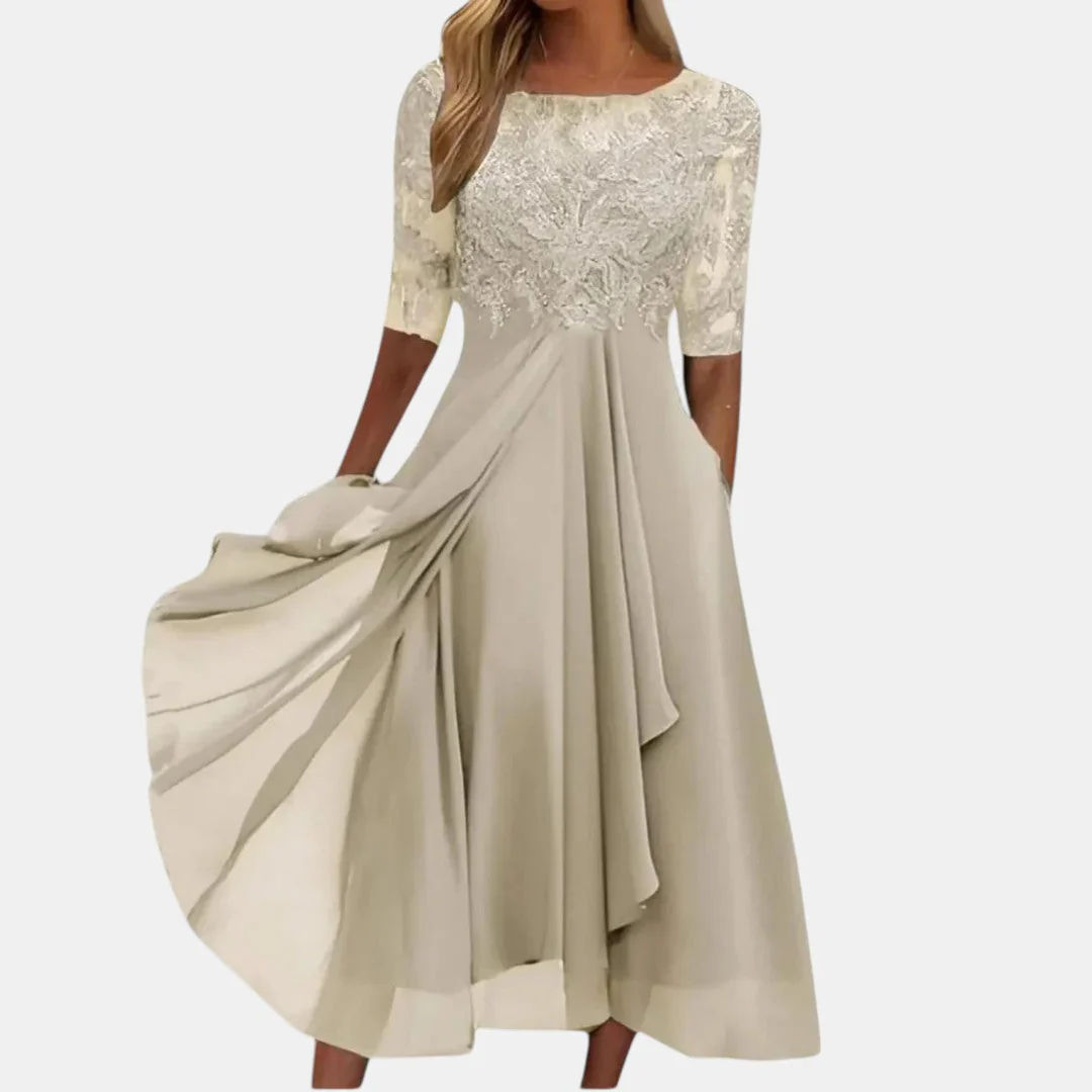 Vestido Mujer de Chifón y Encaje Ajuste Suelto - Mavetta