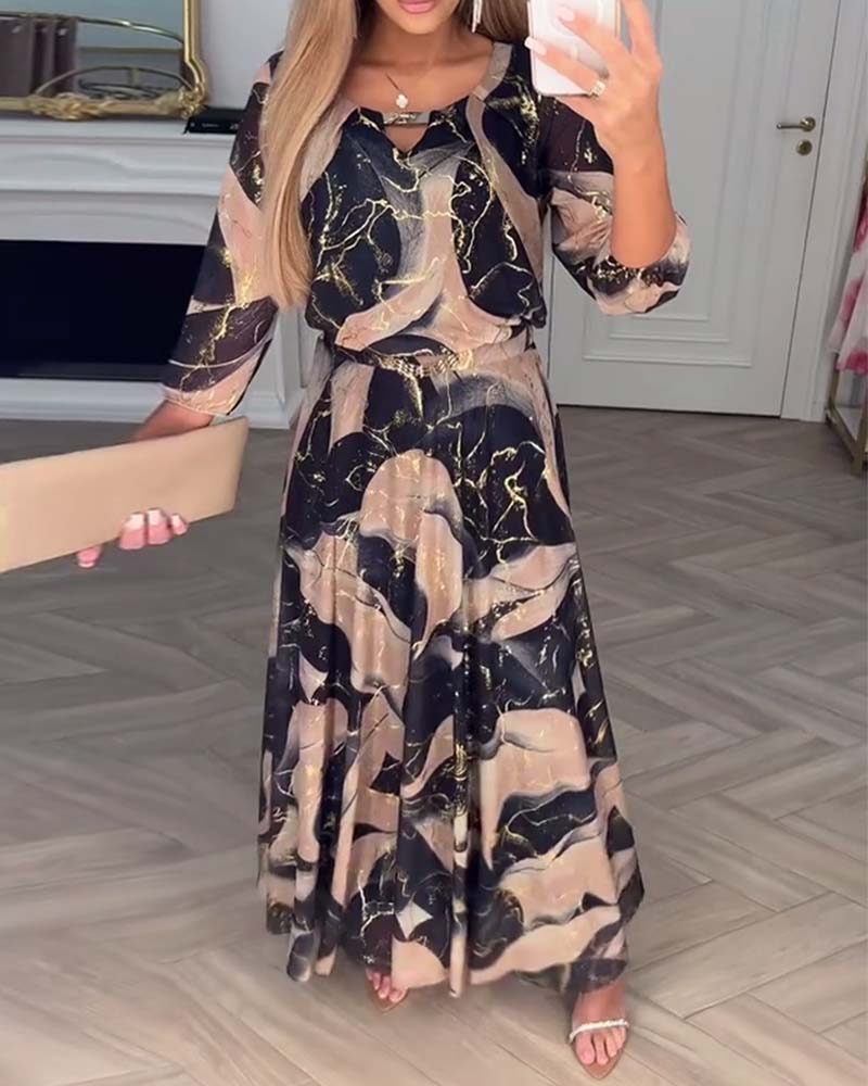 Vestido midi mujer Estampado Cintura ajustada - Mavetta