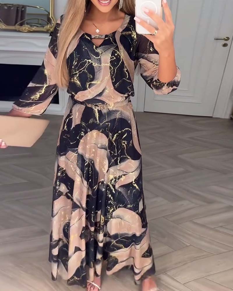 Vestido midi mujer Estampado Cintura ajustada
