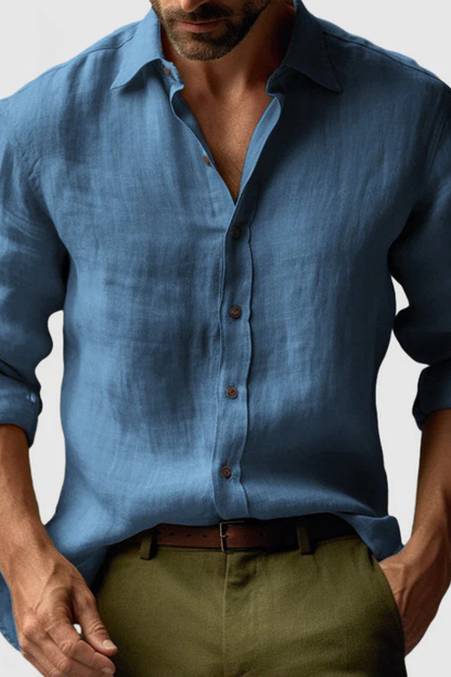 Camisa Hombre de Lino Informal Ajuste Clásico