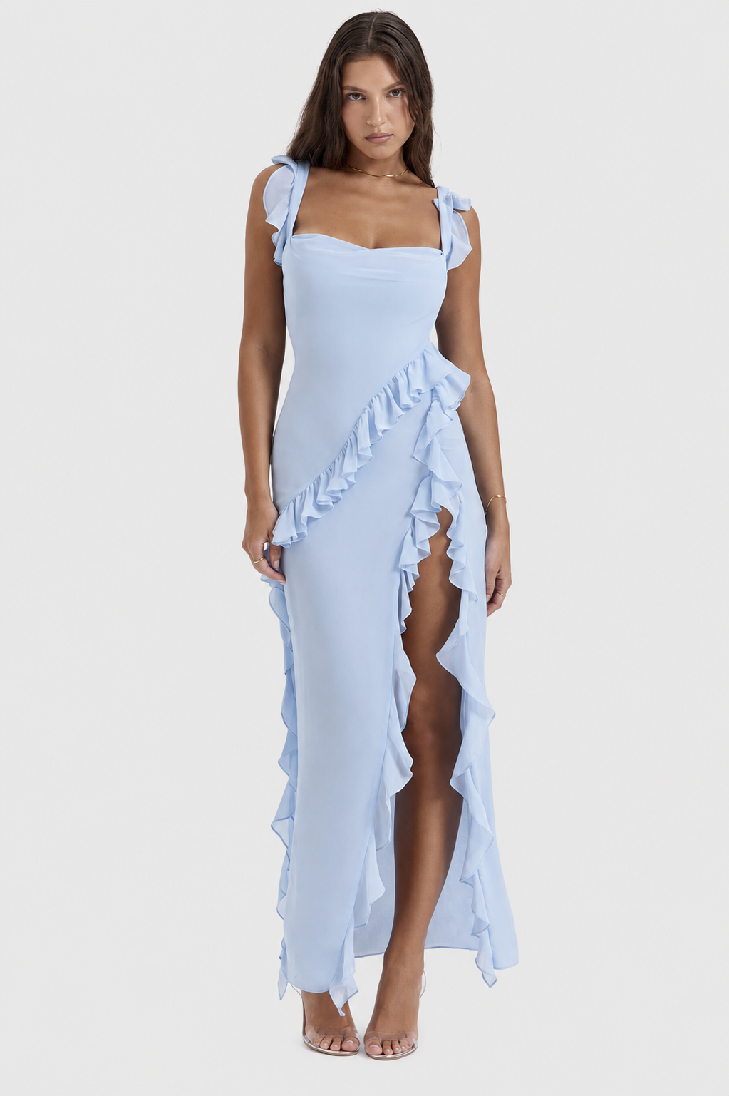 Vestido Largo Mujer Elegante Corte Fluido