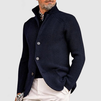 Chaqueta Hombre de Piel Sintética Elegante con Solapas