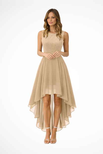 Vestido Mujer de Encaje Sin Mangas Ajuste Elegante