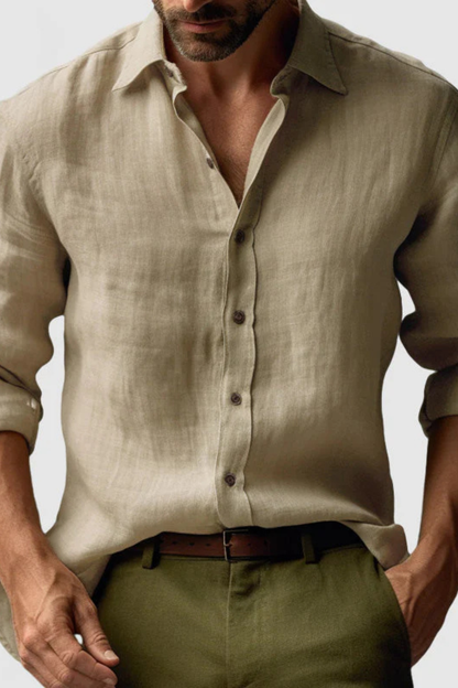 Camisa Hombre de Lino Informal Ajuste Clásico