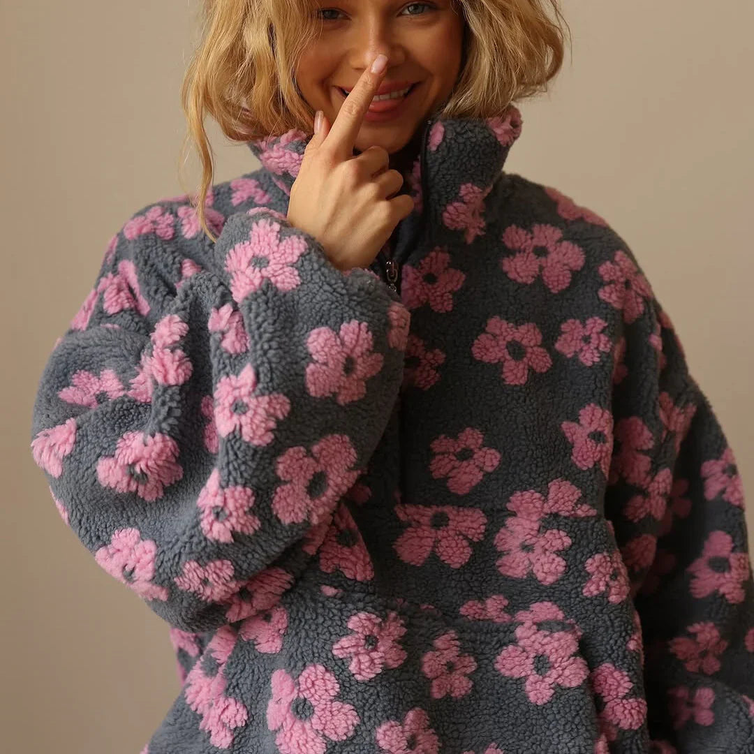 Sudadera Mujer Polar Estampado Floral Ajuste Comodo