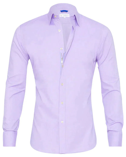 Camisa Hombre Manga Larga Cremallera Cuello Clásico