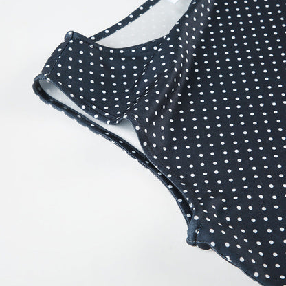 Vestido Mini Mujer Mezcla Algodón Ajustado Sin Mangas