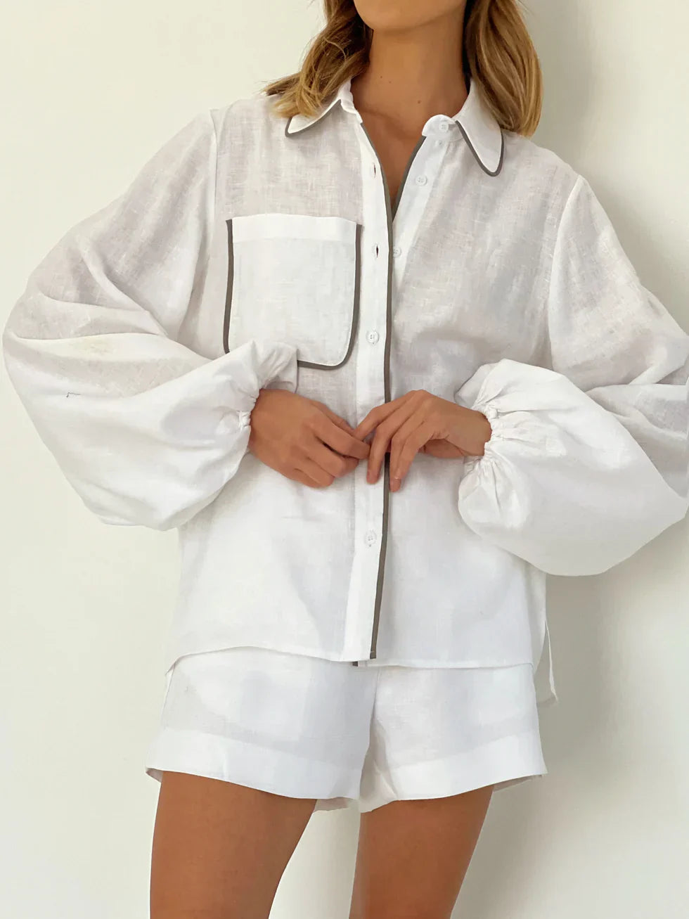 Conjunto Hombre Camisa Manga Larga y Shorts - Mavetta