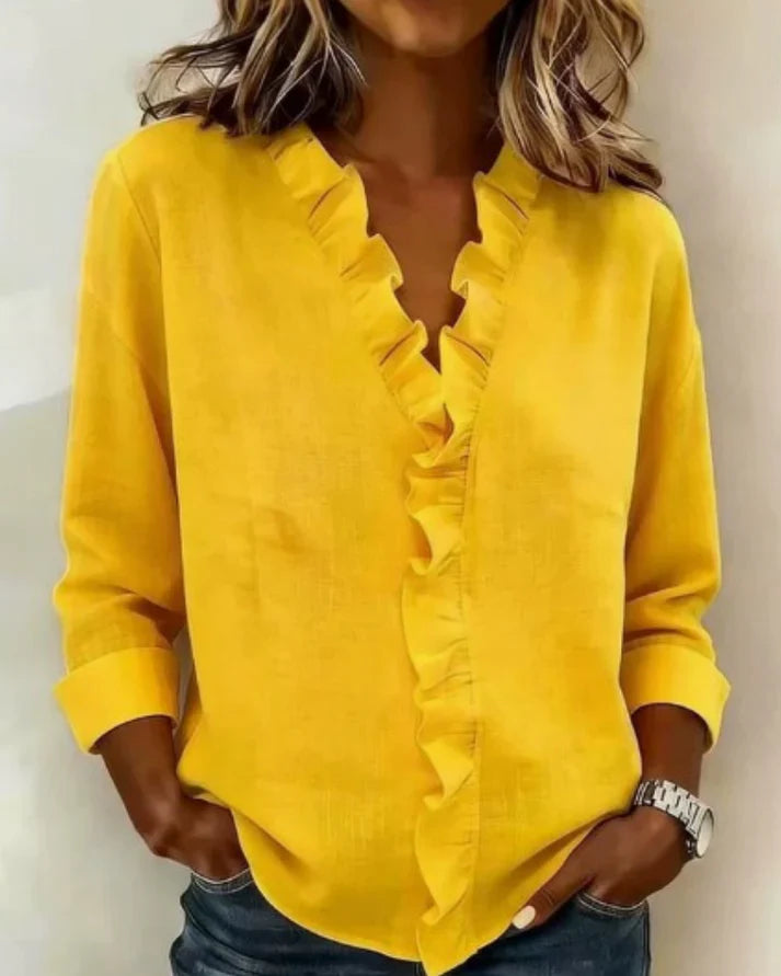 Blusa Mujer de Volantes y Tela Suave Ajuste Regular