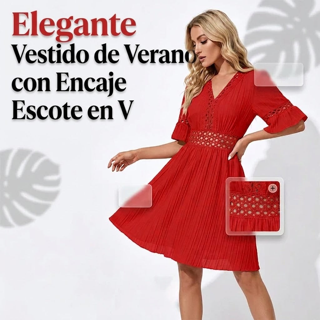 Vestido verano mujer con encaje y corte cómodo