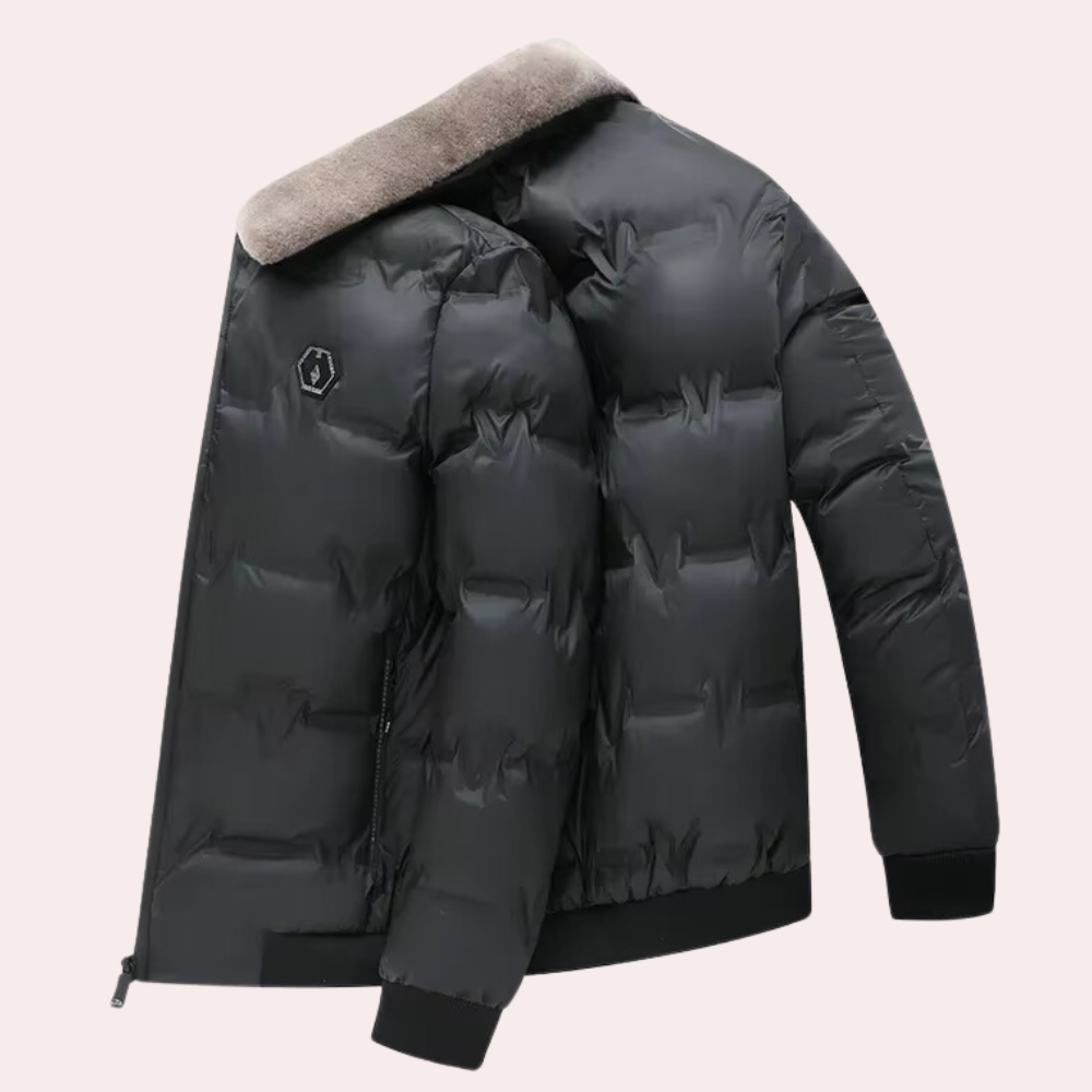 Chaqueta Acolchada Hombre con Cremallera Ajuste Regular