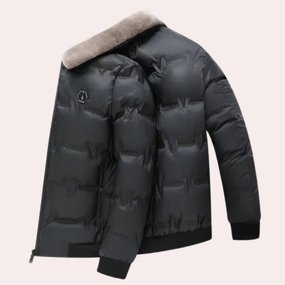 Chaqueta Acolchada Hombre con Cremallera Ajuste Regular