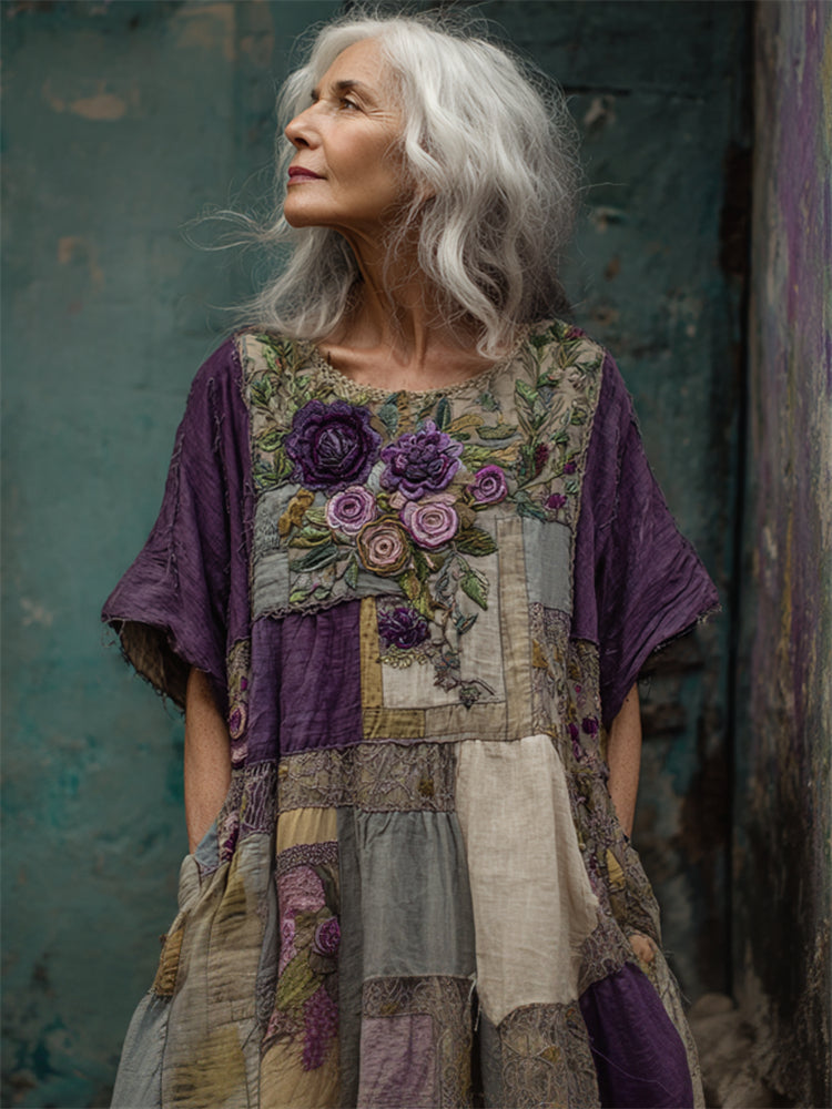 Vestido Mujer Patchwork Diseño Artistico Corte Fluido - Mavetta