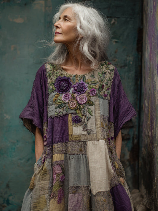 Vestido Mujer Patchwork Diseño Artistico Corte Fluido - Mavetta