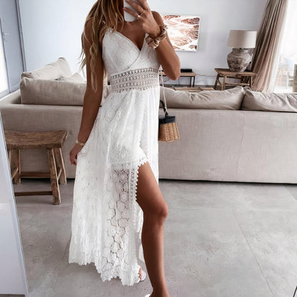 Vestido Mini Mujer Ligero Escote en V Estilo Veraniego