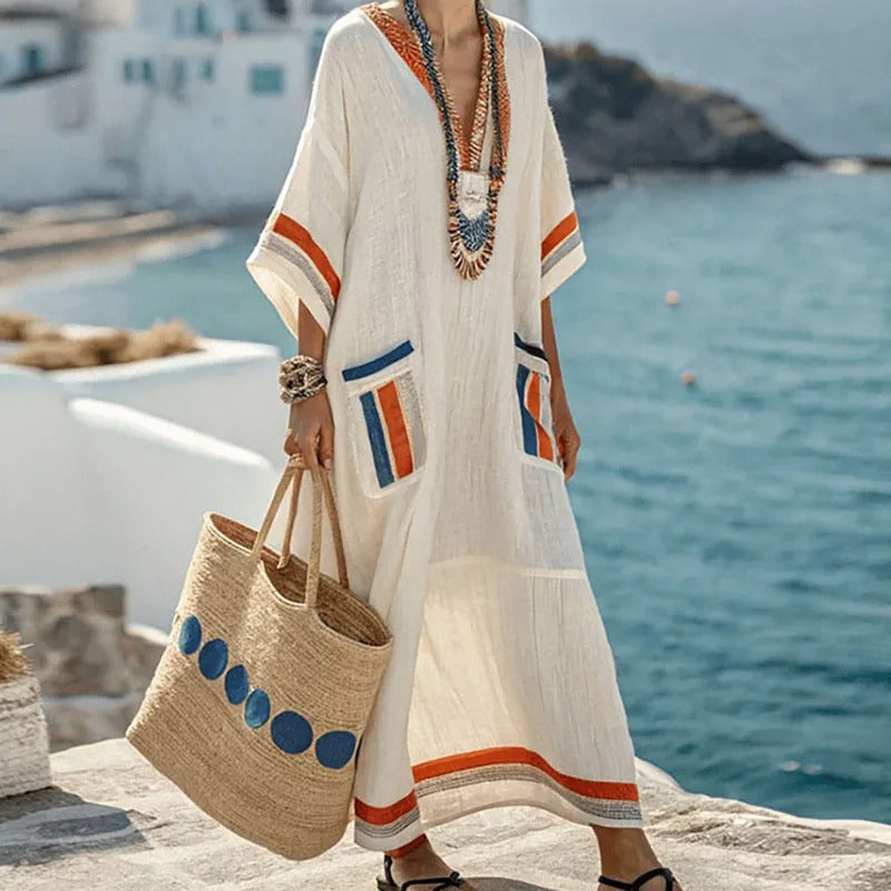 Vestido Largo Mujer con Bolsillos Estilo Elegante