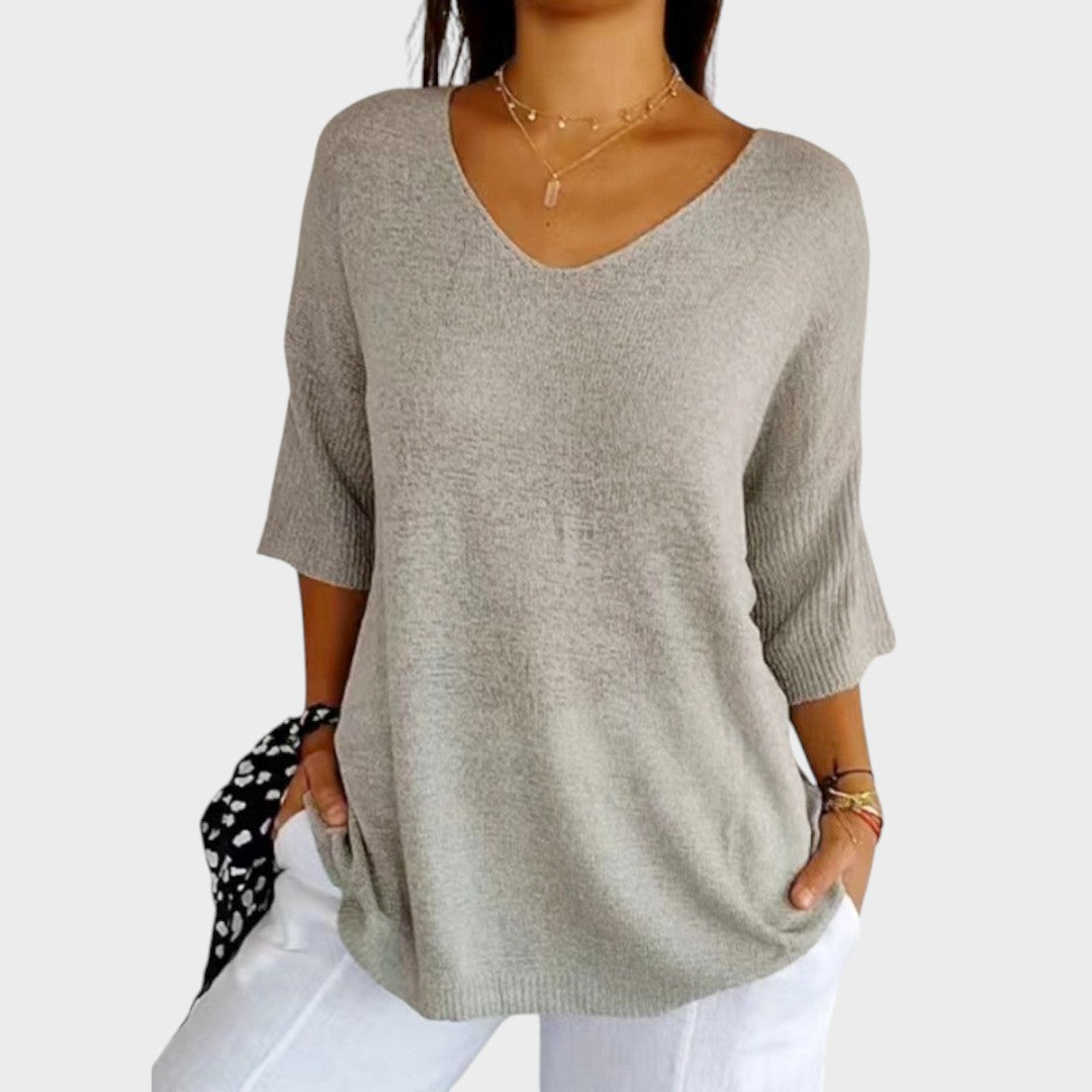 Jersey Mujer Escote en V Suave Casual - Mavetta